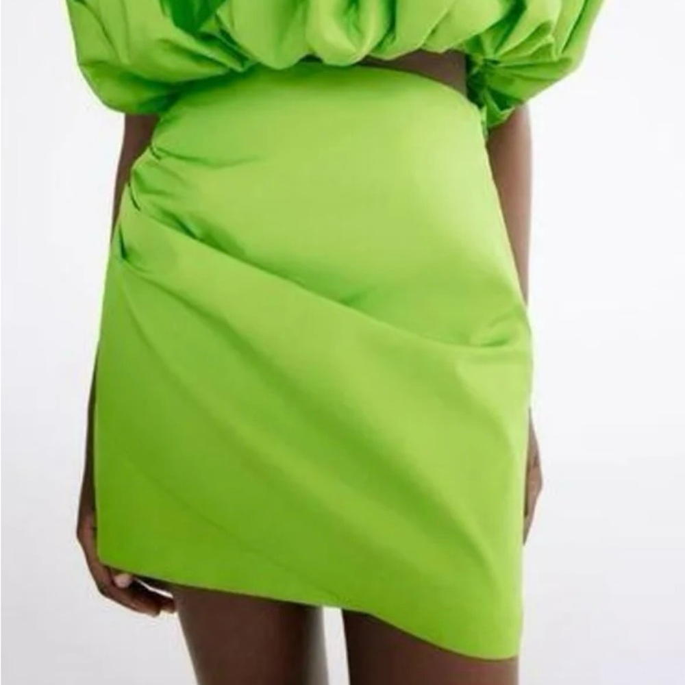 COPY - Zara limited edition green draped mini skirt